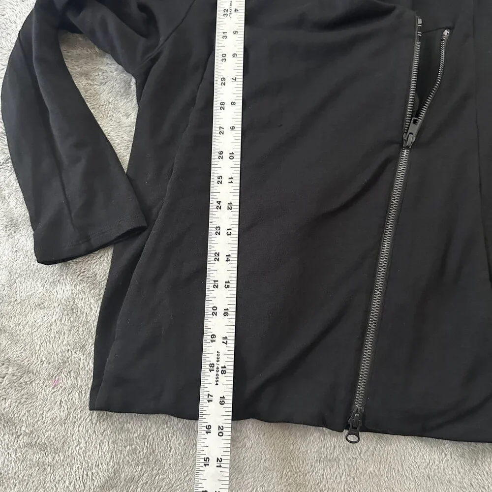 Eileen Fisher Petite Small Black Tencel Moto Jacket PS *Flaw Stretch - Picture 5 of 7